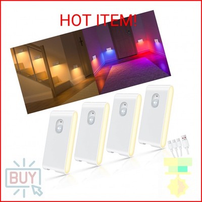 WILLED Stair Lights Indoor RGB & Warm White,Rechargeable Motion Sensor Night Lig