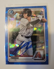Alek Thomas Signed 2020 Bowman Chrome Sapphire Baseball Card Az Diamondbacks 
