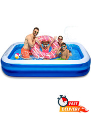 Inflatable Family Swimming Pool 103"x69"x20" Backyard Lounge Pool Kids Adults