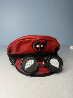 DEADPOOL CUSTOM BERET HAT & GOGGLES COSPLAY COSTUME