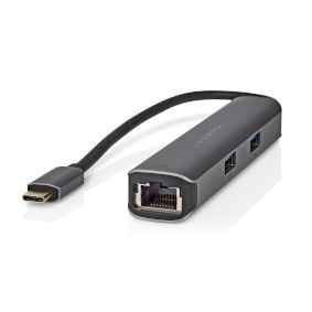 NDS 0,20 METRI Adattatore Multi-Porto USB  USB 3.2 Gen 1  USB-C Maschio  RJ45 Fe