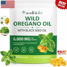 Resilia Oil Of Oregano With Black Seed Oil 6000MG, 120 Count, 2 in 1 Formulated.
