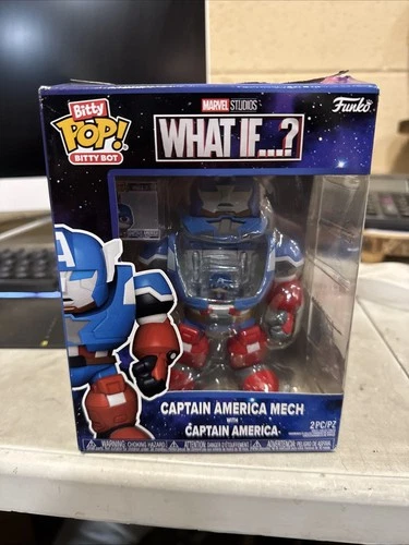 Funko Bitty Bots: Marvel WI, Captain America Mech with Captain America BOX DAMAG