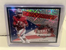 CJS C.J. Stroud RC Cracked Ice Rookie 2022 Leaf Draft - Metal State #SP