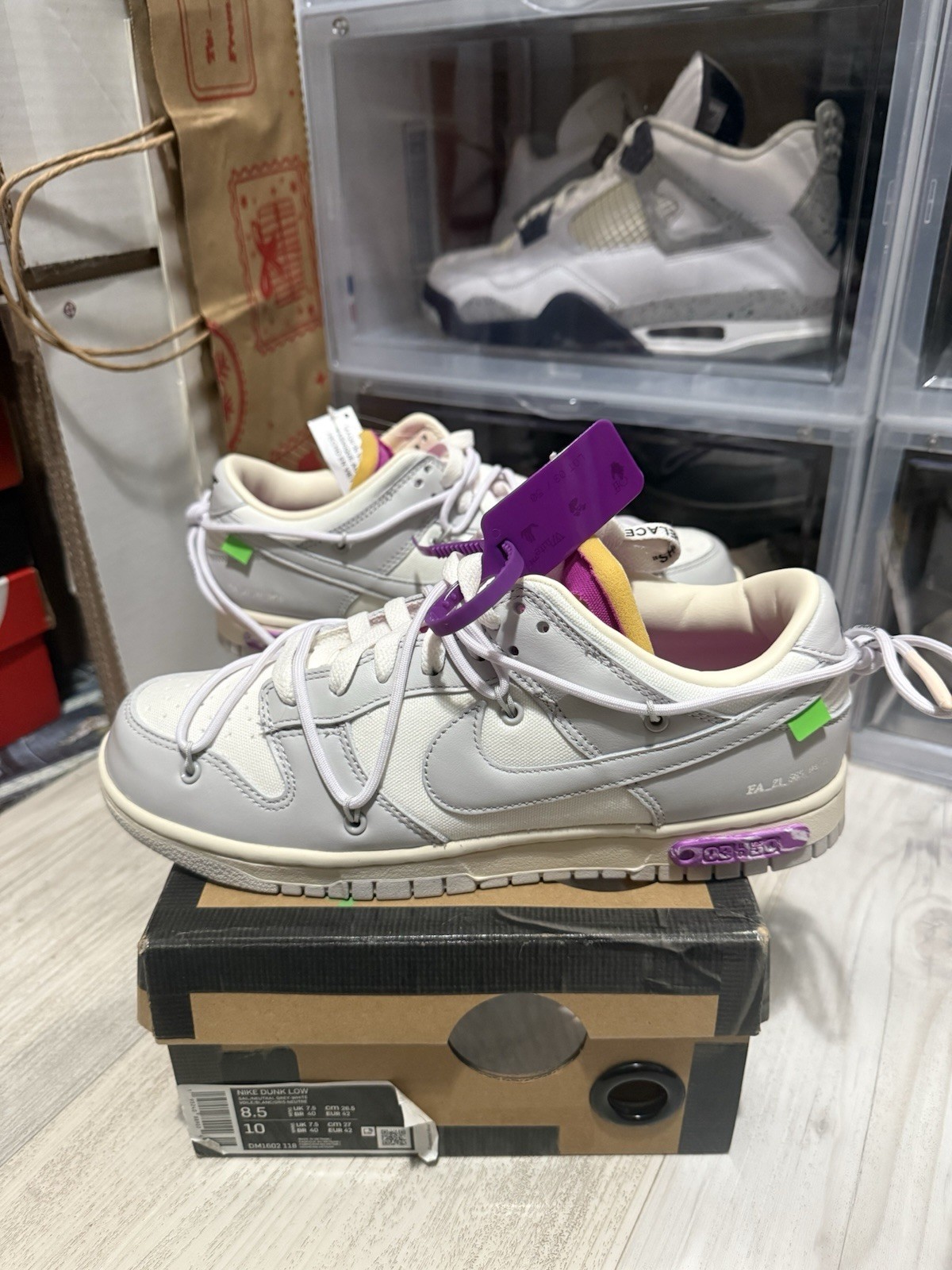 Taglia 8 5 Off White x Nike Dunk Low lotto 03 di 50 DM1602 118 nuovissime