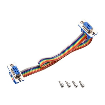 IDC Rainbow Wire Flat Ribbon Cable DB9 F/F Connector 2.54mm Pitch 11.8inch Long
