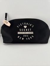 VICTORIA'S SECRET Black/Rose NY FASHION SHOW Cosmetic Bag 10x6  See Notes NWT