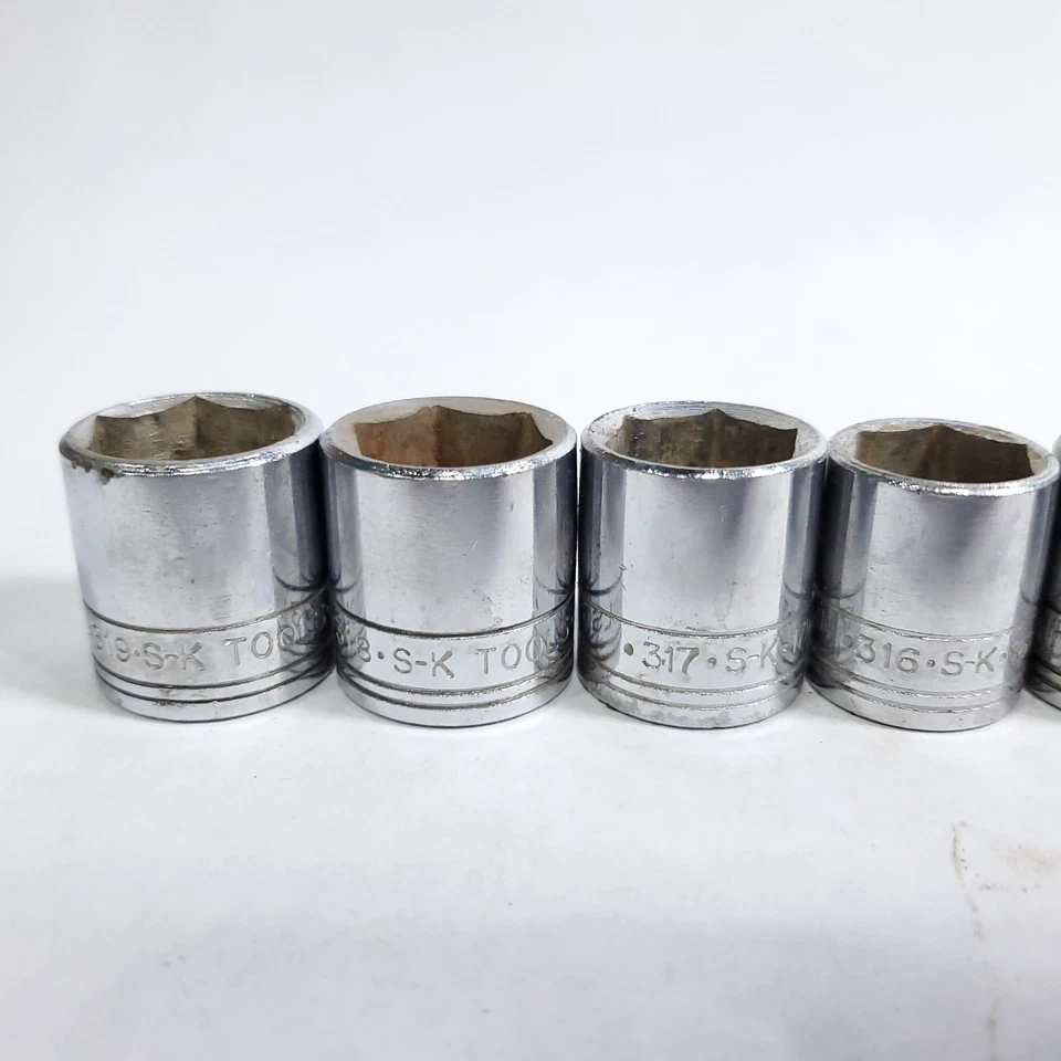 SK-Tools 3/8 Drive 13-Piece 6-Point Metric Socket Set w/ Metal Tray USA 7MM-19MM - Image 3 of 4