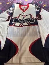 2013-14	Kalamazoo K Wings ECHL Game Worn Used Hockey Jersey Zach Pochiro