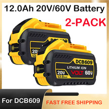 2-Pack 12.0Ah For DEWALT FLEXVOLT DCB609 DCB612 20V/60V MAX Lithium-lon Battery 