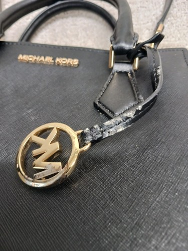 Michael Kors Handtasche LG Umhängetasche schwarz Schulterriemen Reißverschluss Druckknöpfe - Bild 24 von 24