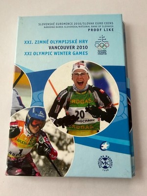 2010 Slovakia XXI Olympic Winter Games 8 Euro Coins Proof Set w Silver Medal New