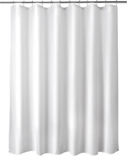 Extra Long Shower Curtain Liner Washable, 72 x 84 Inches, White Shower Liner Fab