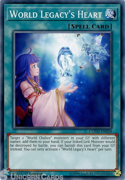 COTD-EN058 World Legacy's Heart Common 1st Edition Mint Yu-Gi-Oh! Card
