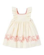 Janie And Jack Embroidered Floral Border Dress
