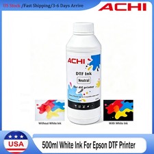 ACHI 1 500ml White DTF INK For EPSON 1390 L1800 L800 Printhead DTF Printer US
