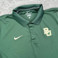 Baylor Bears University Nike Dri-Fit Polo Shirt Men XL Green Performance Golf