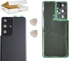 Black Back Glass Camera Frame Cover Lens Compatible Samsung Galaxy S21 Ultra