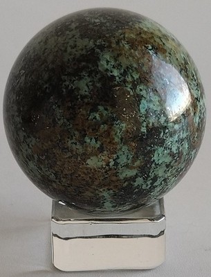 48mm Phoenix Stone Crystal Sphere Chrysocolla Turquoise Copper Ball 174g (03)