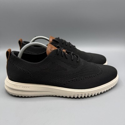 Cole Haan Zero Grand Mens Oxford Shoes Black Stitchlite Wingtip Size 10 M
