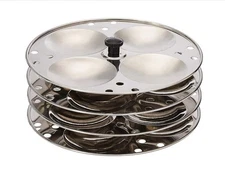 Idli Maker Stand Steel Sainless Steel Cooker 4 Plates  Mini Idli Steam Cooker