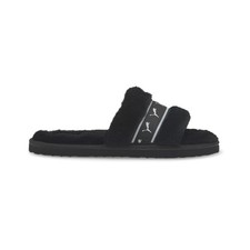 PUMA Fluff Remix Logo Slide Youth Girls Black Casual Sandals 38534701