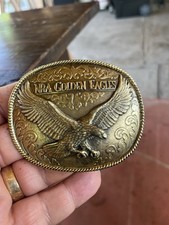 NRA Golden Eagles Belt Buckle Limited Edition Made in USA Vintage Eagle Western