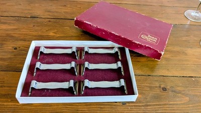 Jean Couzon versilbertes Metall Messerhalter Service - Frankreich, 20. Jahrhundert
