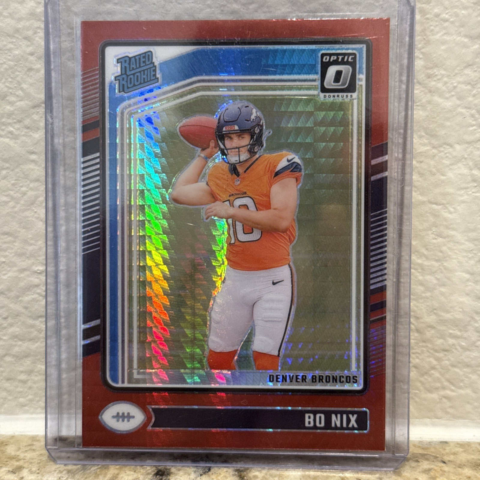 2024 Panini Donruss Optic - Rated Rookie Bo Nix #209 Red Hyper Prizm (RC)