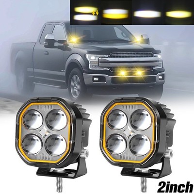 2PCS 2'' Led Cube Light Pods Yellow White Fog Light For F-150 F150 2018-2020