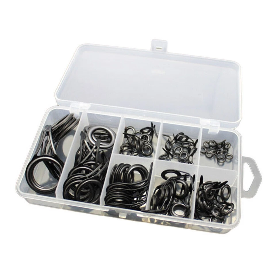 75 Pcs Mixed Size Fishing Rod Guide Tip Kit Eye Rings Stainless Steel Repair Set - Image 3 of 4