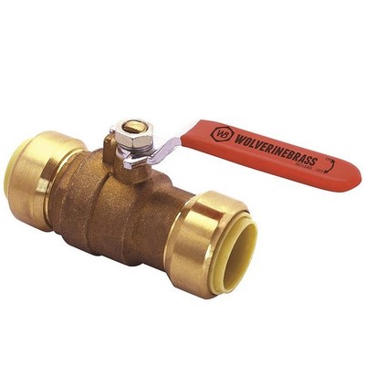 PPG 54067NLW for PlumbMaster Wolv-Bite 1/2 Push-Fit Brass Full Port Ball Valve