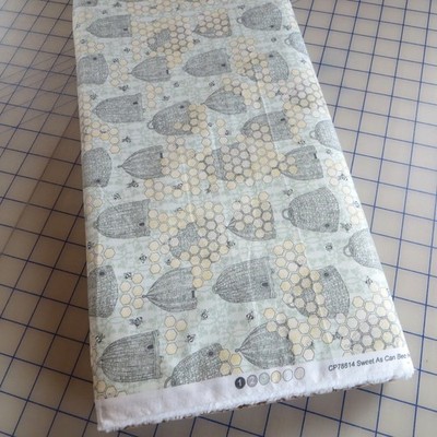 By The Yard, Beehives & Honeycombs ~ $3.99 Ships ANY Amount Of Cotton Fabric