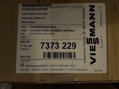 Viessmann 7373229 AZ-Revisionsbogen 87° DN 60/100 in weiß