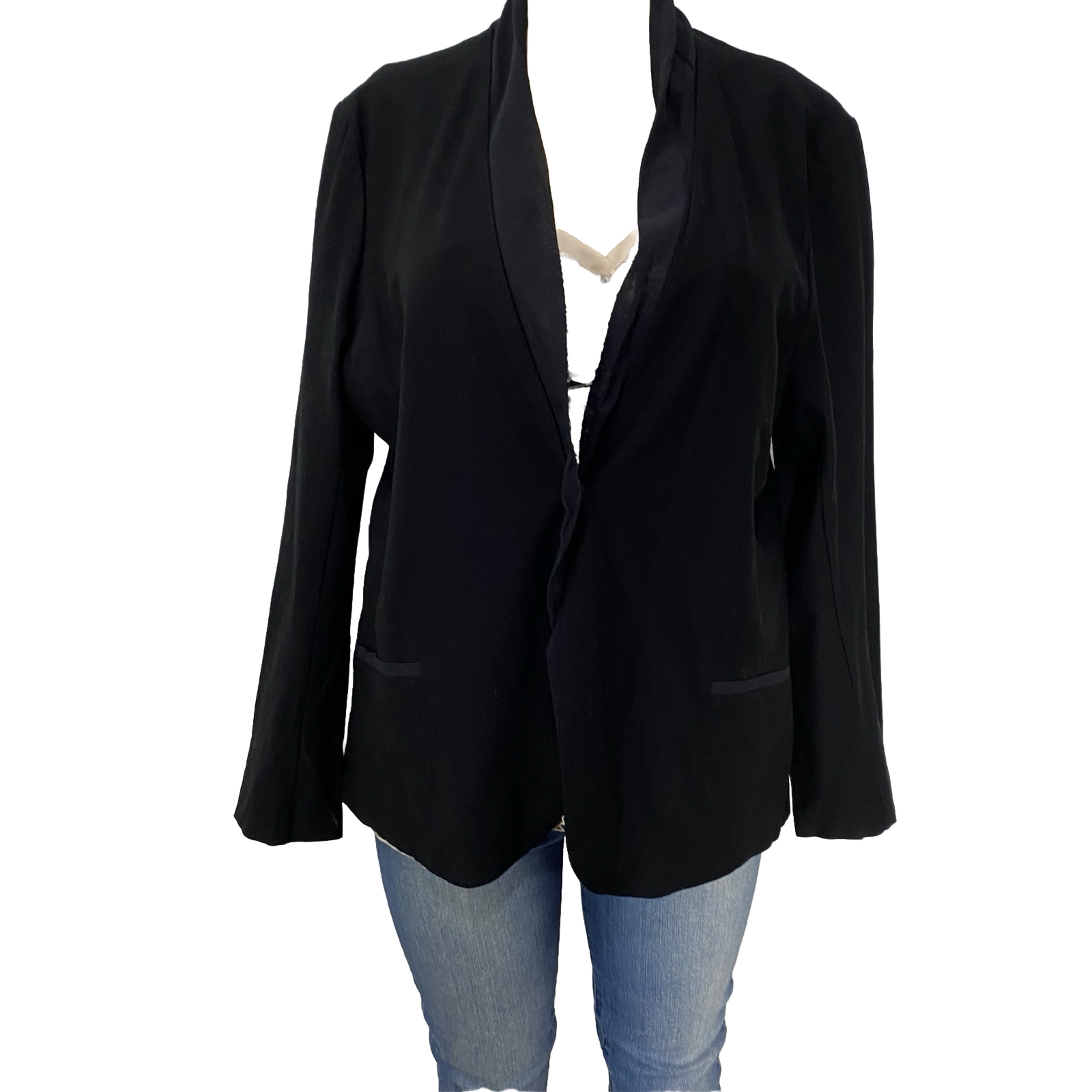 Eileen Fisher Single Snap Crepe Basic Blazer Jack… - image 1