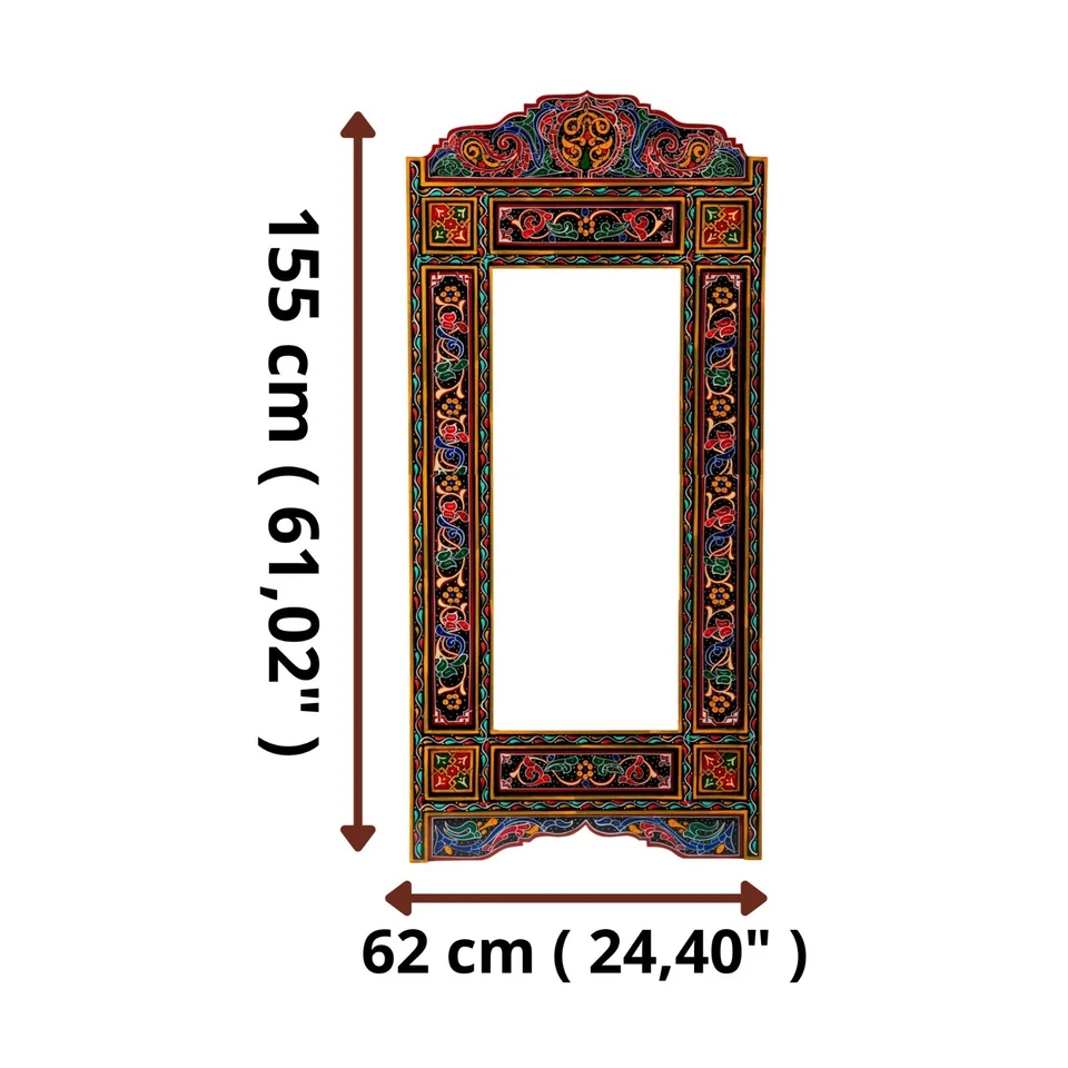 黑色 Colorful Leaning 全长摩洛哥手绘镜框 61 x 24 — 第 4/4 张图片