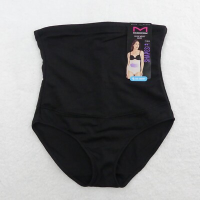 Maidenform Underwear Womens 6 Medium Black High Waist Brief Shapewear FL1854