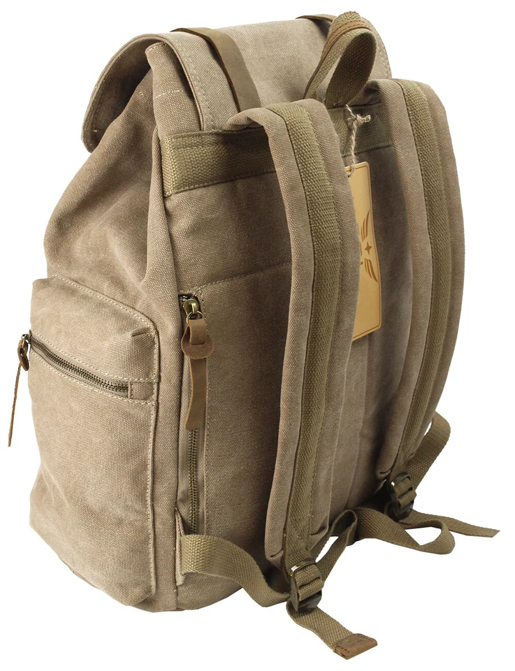 Rucksack Wanderrucksack aus Canvas und Leder Laptopfach Qualität super günstig ! - Bild 4 von 4
