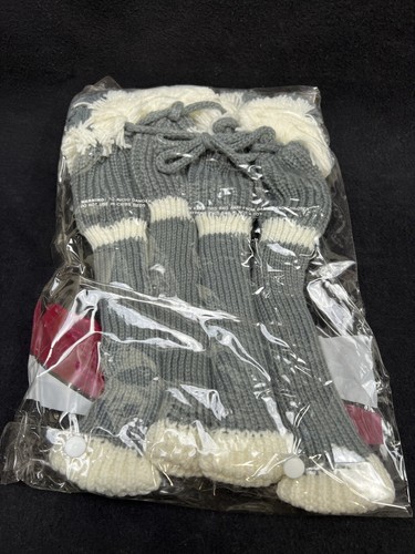 Vintage NOS High Skore Pom Pom Golf Club Head Covers Knit Socks Gray / White - Picture 8 of 8