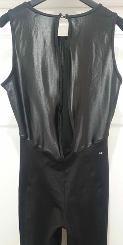 KORAL schwarz METER glänzend Panel Schlitz ärmellos Activewear Fitness Overall neu mit Etikett - Bild 6 von 11