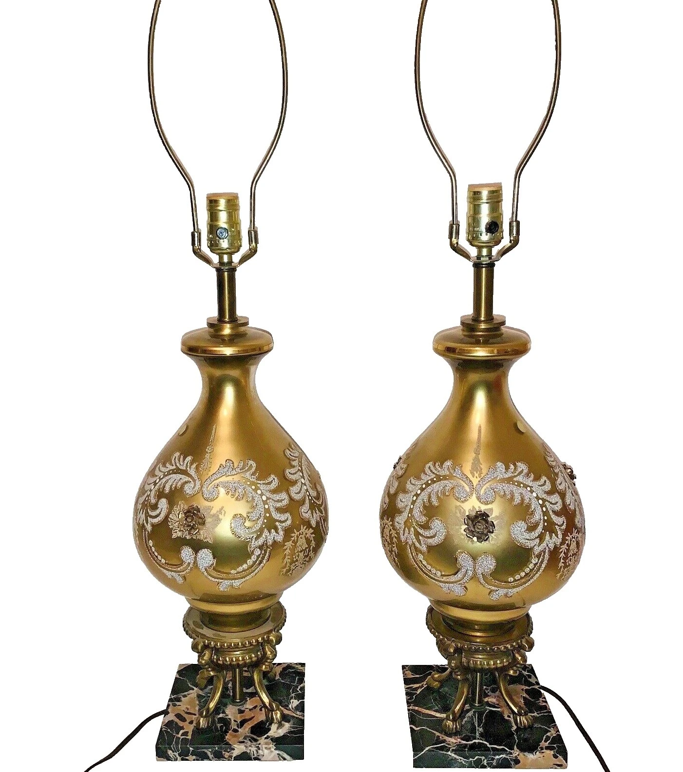 Lámparas de bronce de Salón Hollywood Regency