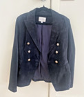 Ena Pelly Navy Suede Blazer Jacket-Size M (AU 10) New without tags.