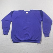 Fruit Of The Loom Sweatshirt Men XXL Purple USA Made Vintage Crewneck Blank