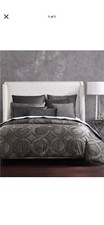 Hotel Collection Marble Geo Cotton Queen Duvet Cover 2Standard 2Euro Shams-Black