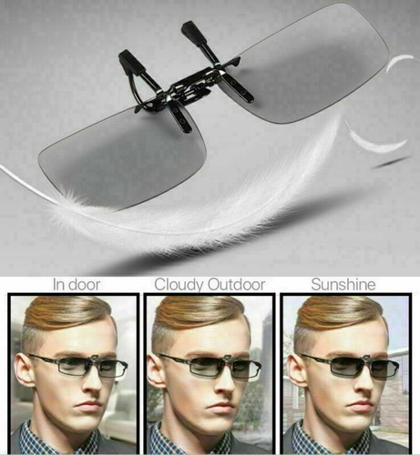 Polarized Photochromic Sunglasses UV400 Driving Fishing Lens Clip On Eyewear UK - Picture 6 of 12