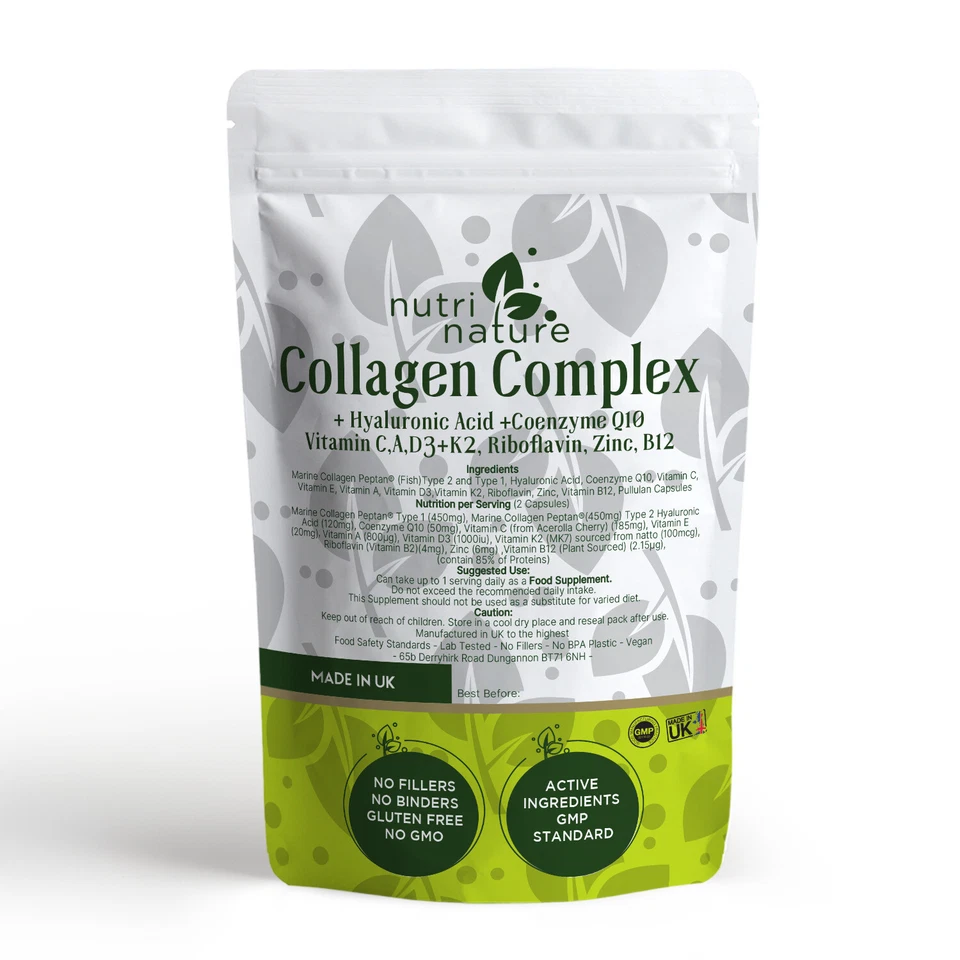 Collagen Complex Coenzyme Q10, Hyaluronic Acid, Vitamins A, C, D, B12 and Zinc - Image 2 of 3