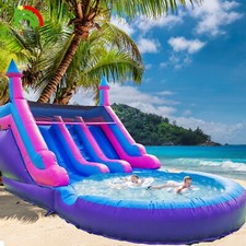 20x11x12ft PVC Inflatable Dual Water Slide Commercial 1100W Blower