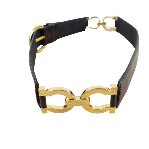 Salvatore Ferragamo belt Black gold Women Authentic  display picture 2