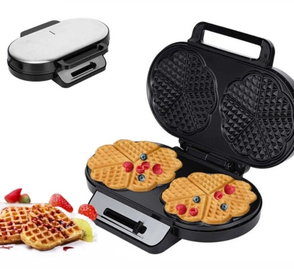 110V Double Plate Love Waffle Maker Cake Maker Breakfast Machine Waffle Maker