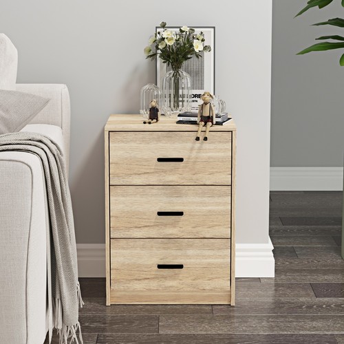 3 Drawer Wooden Bedroom Bedside Cabinet Furniture Storage Nightstand Side Table - Picture 31 of 130